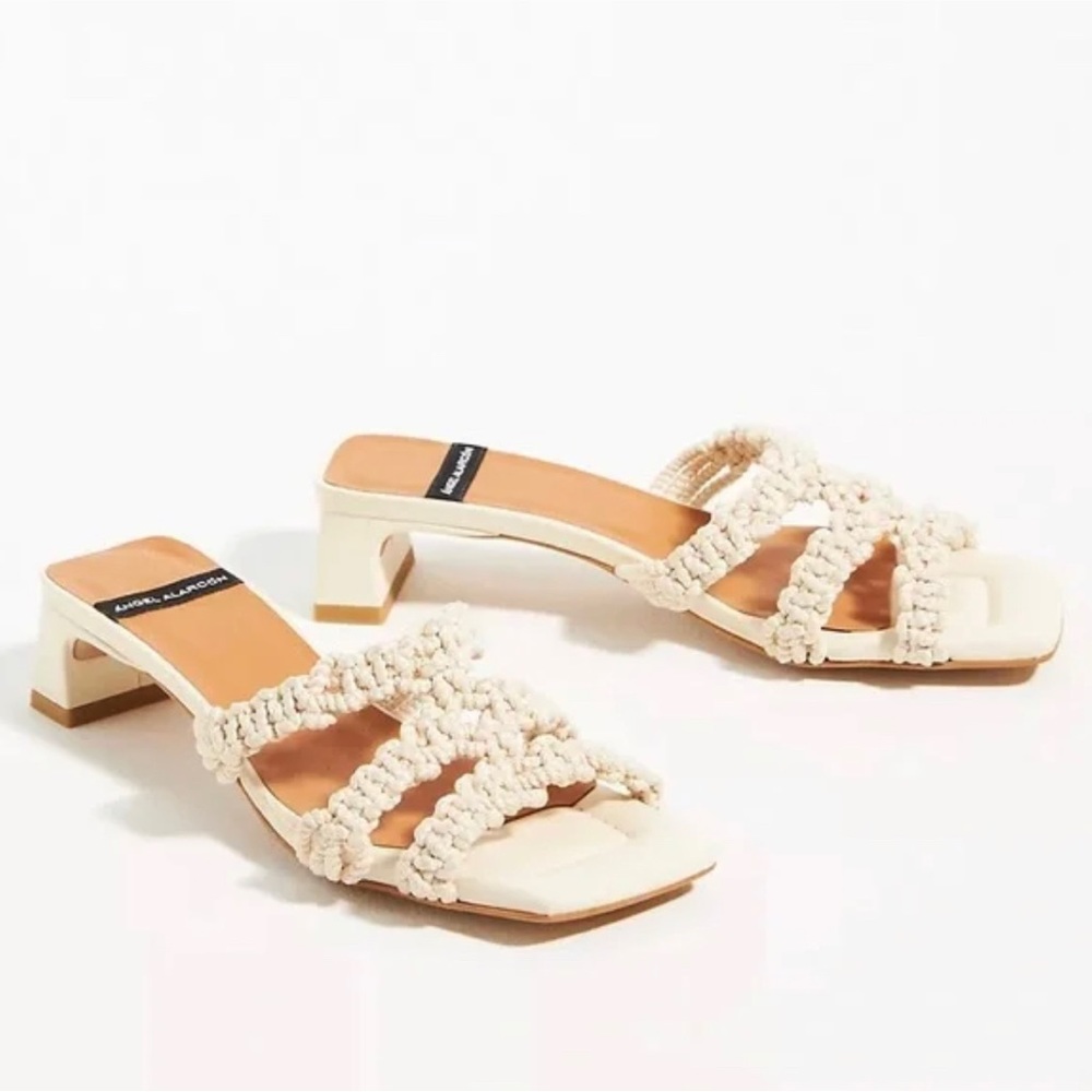 Ángel Alarcón Woven Strappy Heels